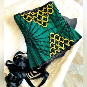 Corset Emerald and Gold BNWT Cottagecore